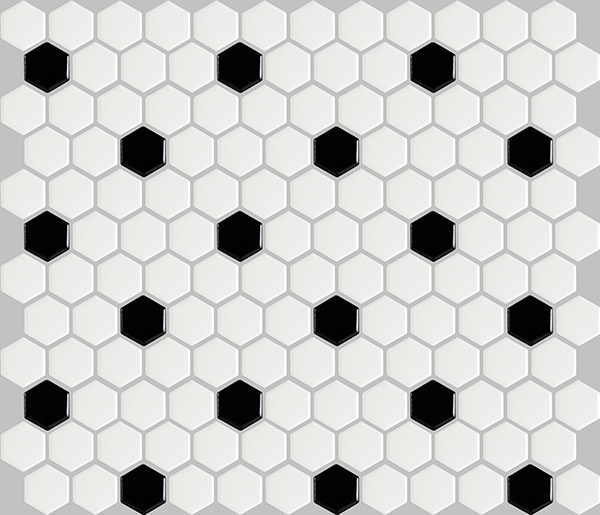 basic hexagon - black and white